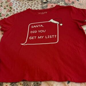NWT Wound Up Red Graphic Tee - Santa Did You Get My List?